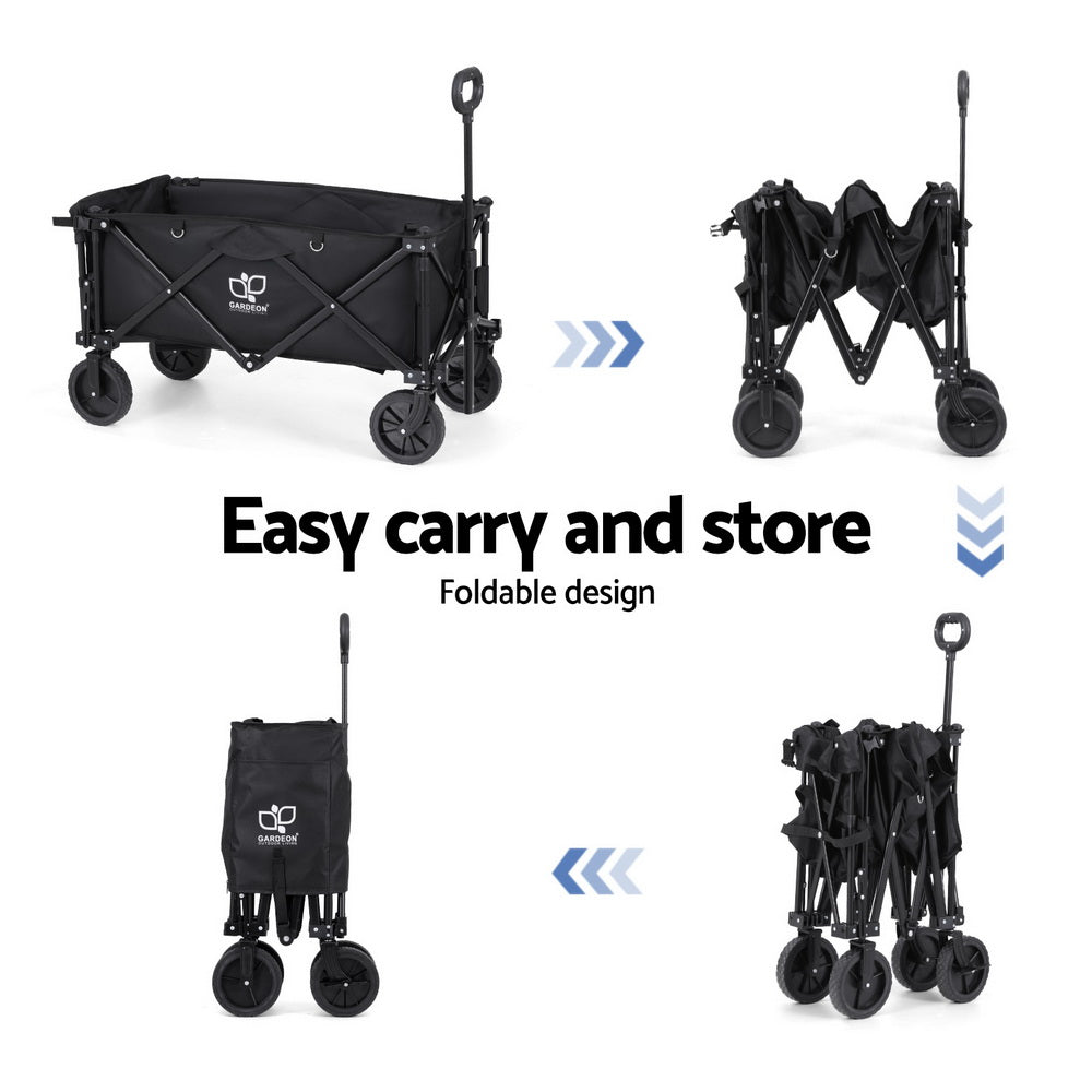 Kitchen & Dining Trolleys: Gardeon Garden Cart with Opening Rear Black