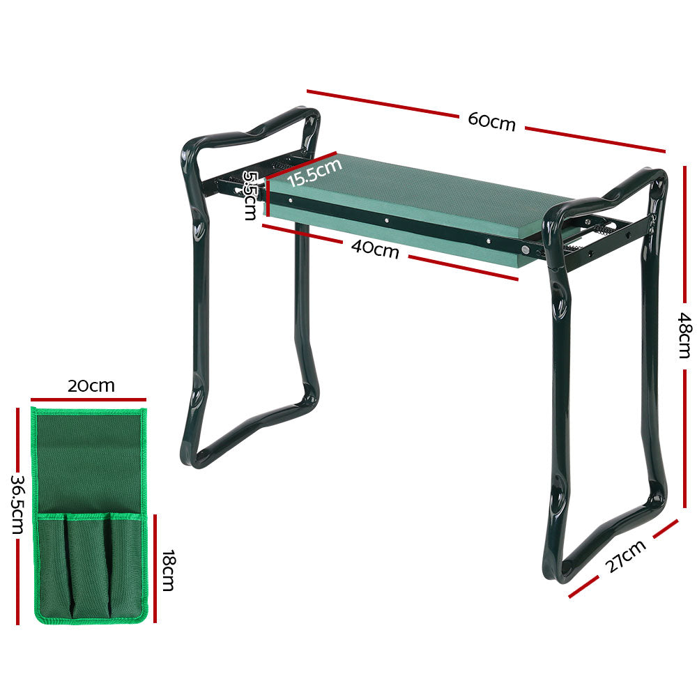 Outdoor Benches: Gardeon Garden Kneeler 3-in-1 Padded Seat Stool Outdoor Bench Knee Pad Foldable