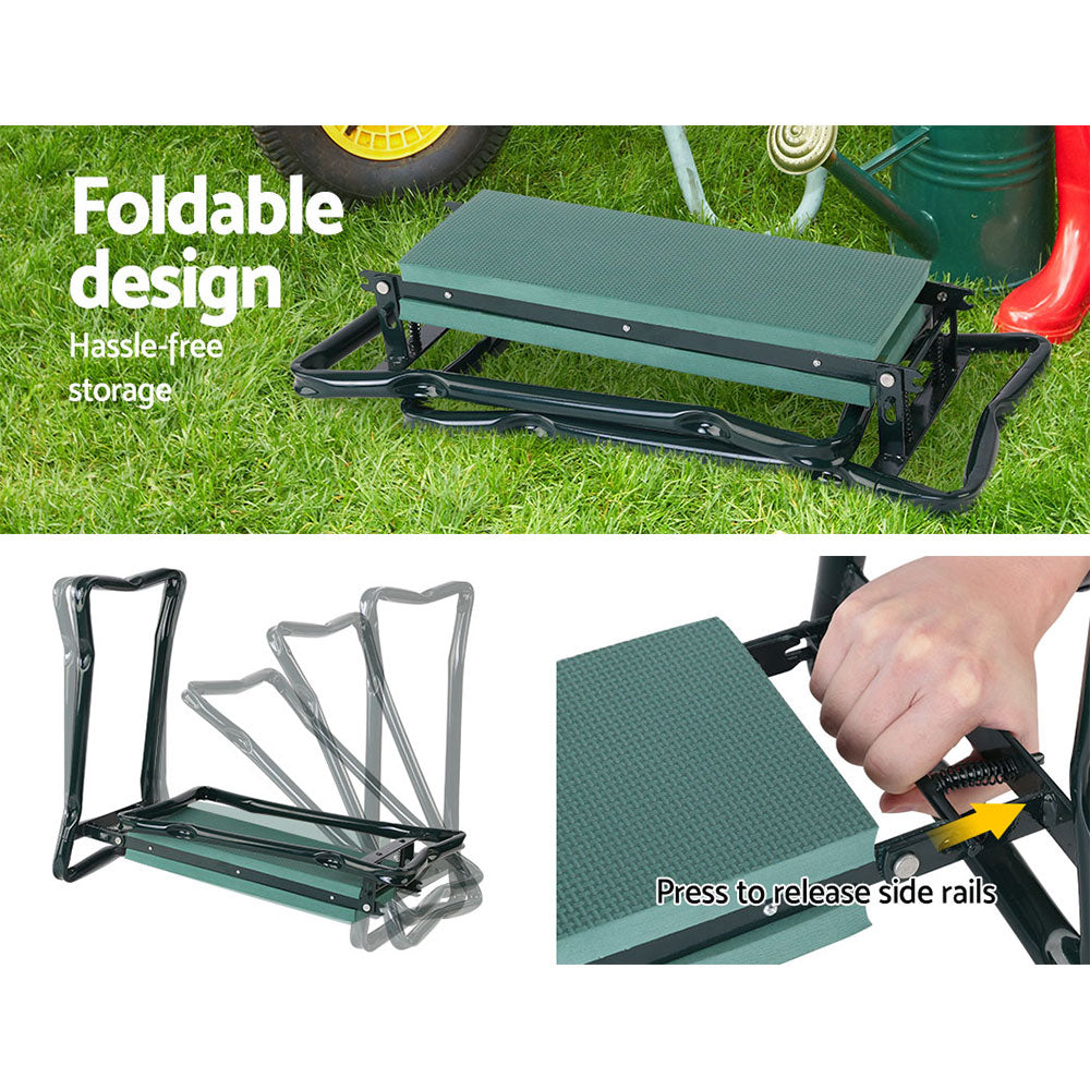 Outdoor Benches: Gardeon Garden Kneeler 3-in-1 Padded Seat Stool Outdoor Bench Knee Pad Foldable
