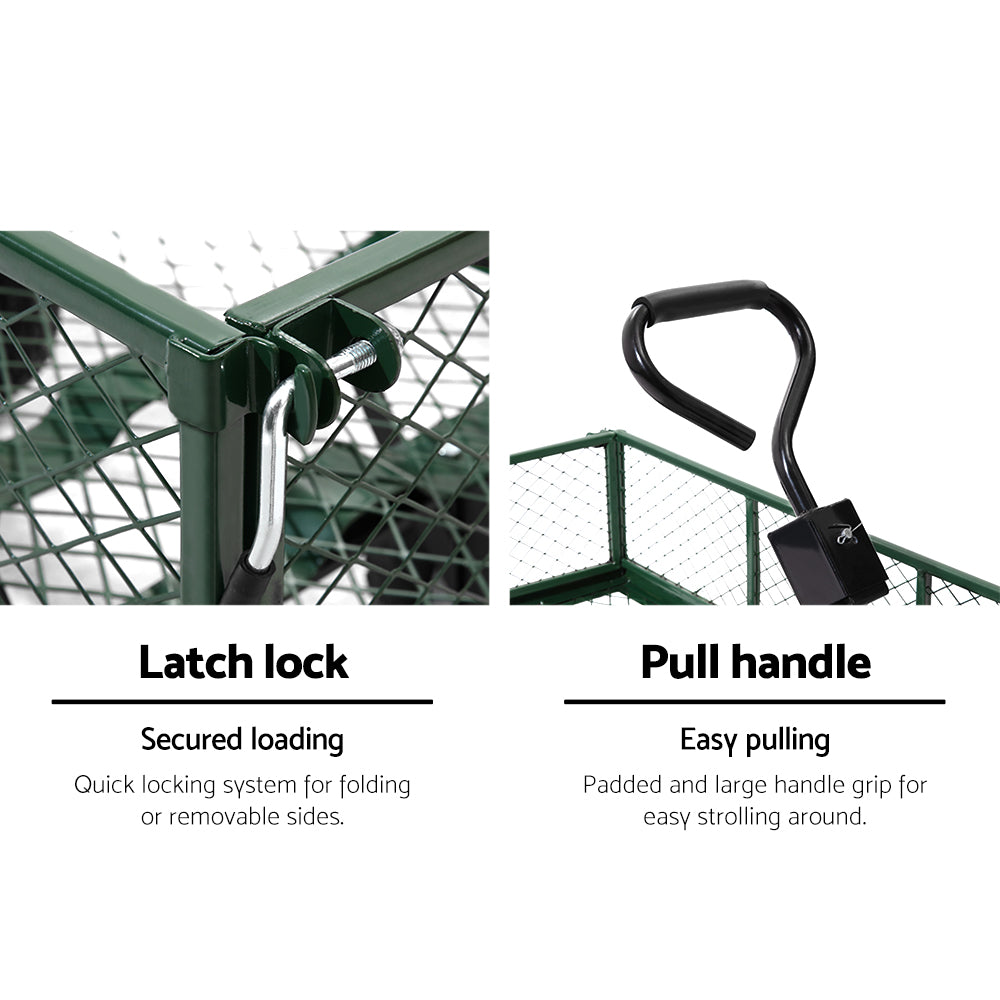Outdoor Chairs: Gardeon Mesh Garden Steel Cart - Green