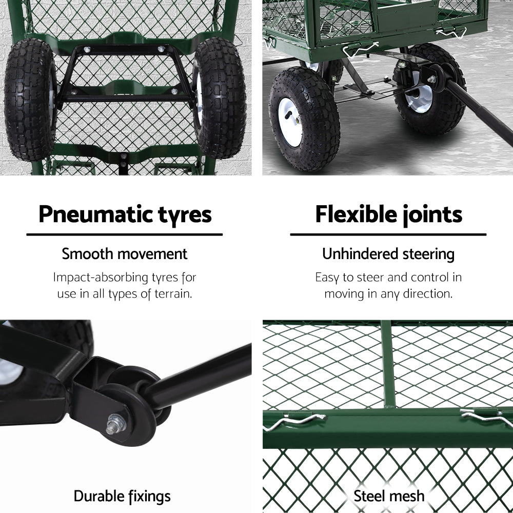 Outdoor Chairs: Gardeon Mesh Garden Steel Cart - Green