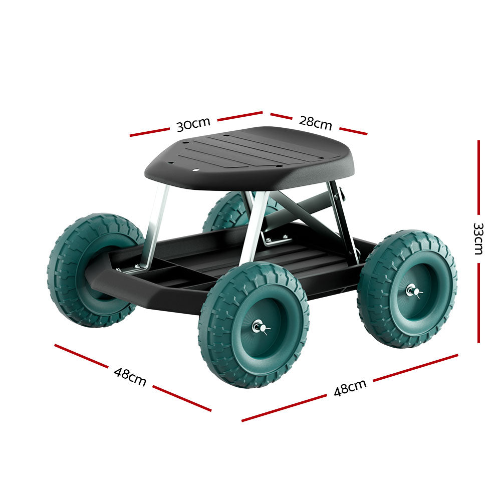 Kid's Tables, Chairs & Seats: Gardeon Garden Cart Rolling Stool with Wheels Gardening Helper Seat Farm Yard