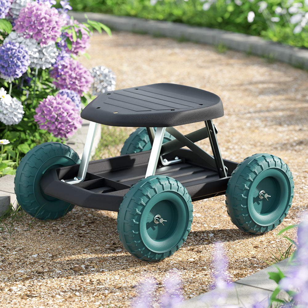 Kid's Tables, Chairs & Seats: Gardeon Garden Cart Rolling Stool with Wheels Gardening Helper Seat Farm Yard