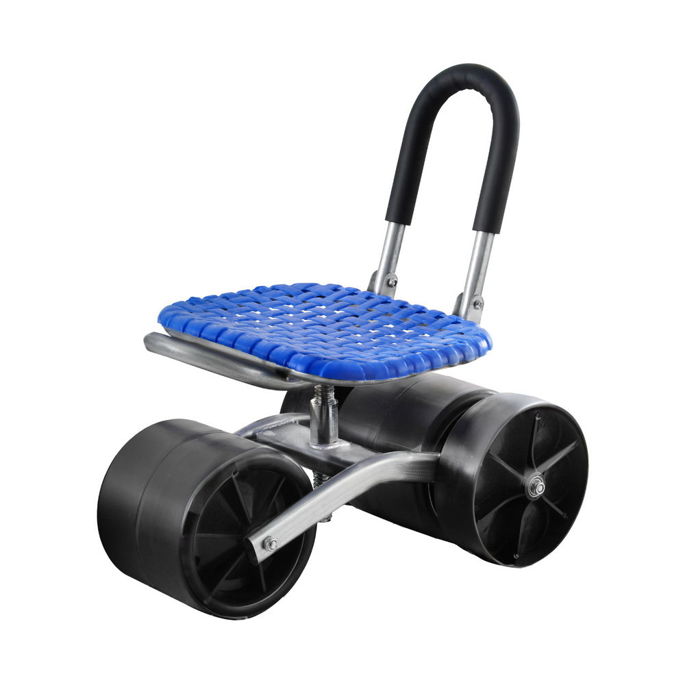 Outdoor Play Equipment: Gardeon Garden Stool Seat Foldable with Wheels Blue