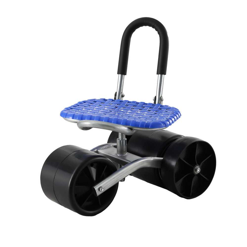 Outdoor Play Equipment: Gardeon Garden Stool Seat Foldable with Wheels Blue