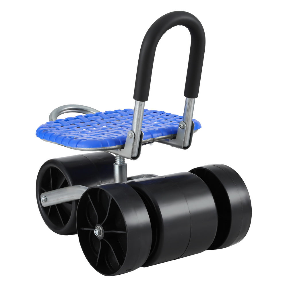 Outdoor Play Equipment: Gardeon Garden Stool Seat Foldable with Wheels Blue
