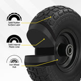Spreaders & Wheelbarrows: Gardeon 2pcs, 4.10/3.50-4 Tire And Wheel Flat Free, 26cm Solid Rubber Tires with 5/8 Axle Bore Hole And Double Sealed Bearings, Perfect for Wheelbarrow, Garden Cart, Wagon, Dolly