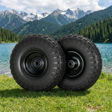 Spreaders & Wheelbarrows: Gardeon 2pcs, 4.10/3.50-4 Tire And Wheel Flat Free, 26cm Solid Rubber Tires with 5/8 Axle Bore Hole And Double Sealed Bearings, Perfect for Wheelbarrow, Garden Cart, Wagon, Dolly