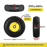 Spreaders & Wheelbarrows: Gardeon 2pcs, 4.10/3.50-4 Tire And Wheel Flat Free, 26cm Solid Rubber Tires with 5/8 Axle Bore Hole And Double Sealed Bearings, Perfect for Wheelbarrow, Garden Cart, Wagon, Dolly