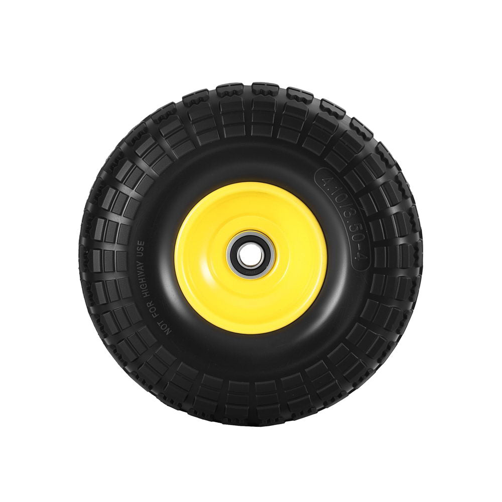 Spreaders & Wheelbarrows: Gardeon 2pcs, 4.10/3.50-4 Tire And Wheel Flat Free, 26cm Solid Rubber Tires with 5/8 Axle Bore Hole And Double Sealed Bearings, Perfect for Wheelbarrow, Garden Cart, Wagon, Dolly