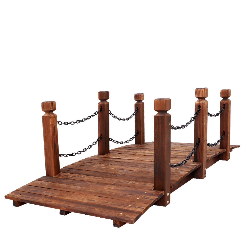 Garden Ornaments: Gardeon Garden Decor Outdoor Ornament Wooden Bridge Chain 160cm