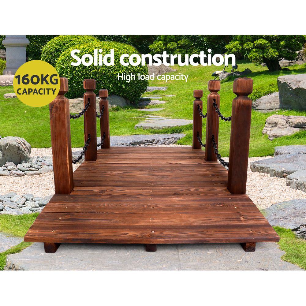 Garden Ornaments: Gardeon Garden Decor Outdoor Ornament Wooden Bridge Chain 160cm