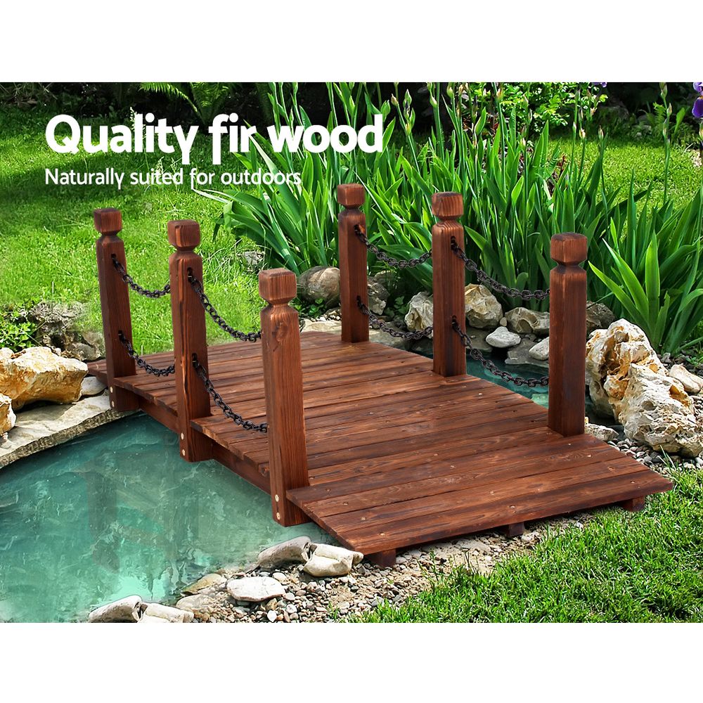 Garden Ornaments: Gardeon Garden Decor Outdoor Ornament Wooden Bridge Chain 160cm