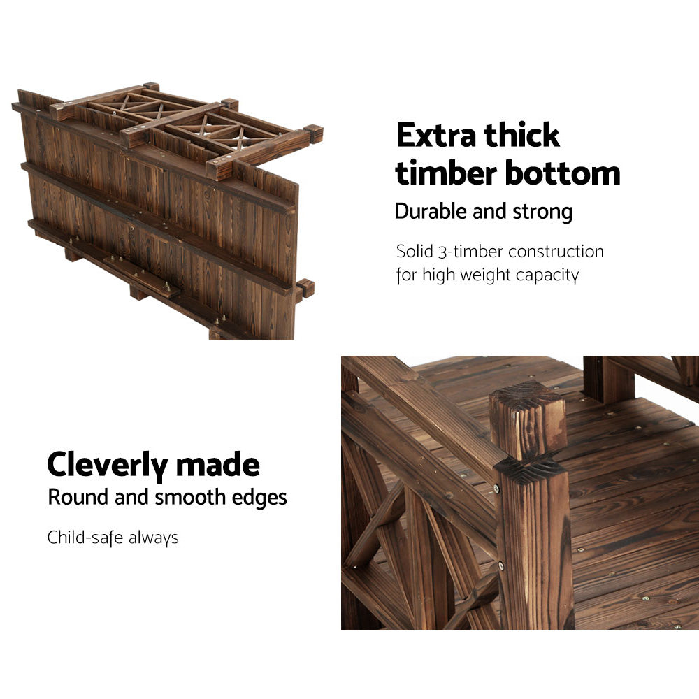 Garden Ornaments: Gardeon Garden Decor Outdoor Ornament Wooden Bridge 150cm