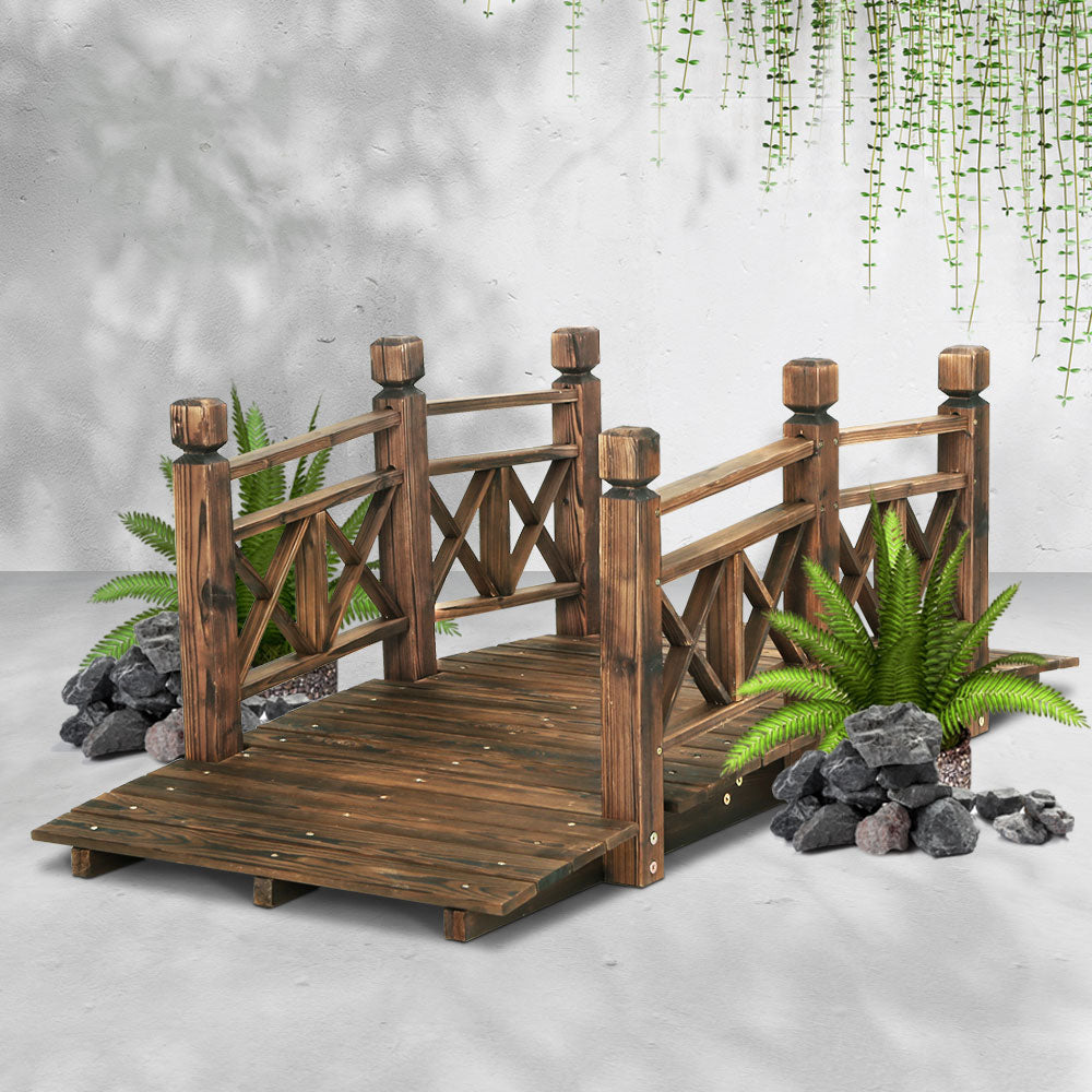 Garden Ornaments: Gardeon Garden Decor Outdoor Ornament Wooden Bridge 150cm