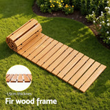 Gardeon 8FT Wooden Garden Pathway Roll-Out Straight Walkway Outdoor Backyard Brown