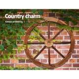 Gardeon Garden Decor Outdoor Ornament 2X Wooden Wagon Wheel