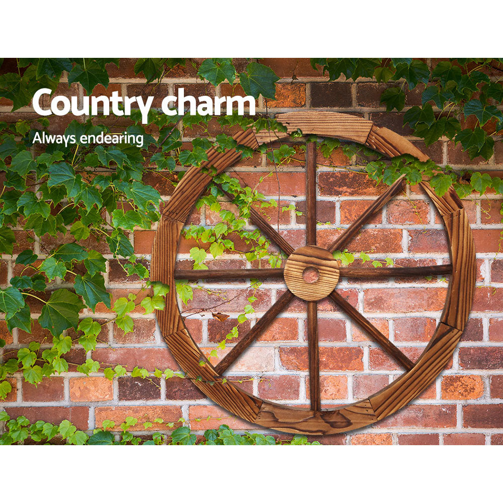 Garden Ornaments: Gardeon Garden Decor Outdoor Ornament Wooden Wagon Wheel