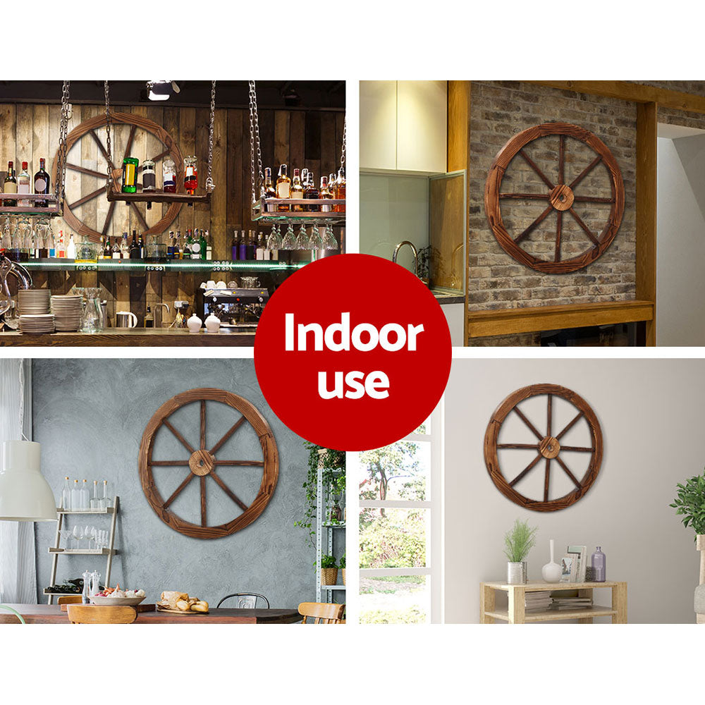 Garden Ornaments: Gardeon Garden Decor Outdoor Ornament Wooden Wagon Wheel