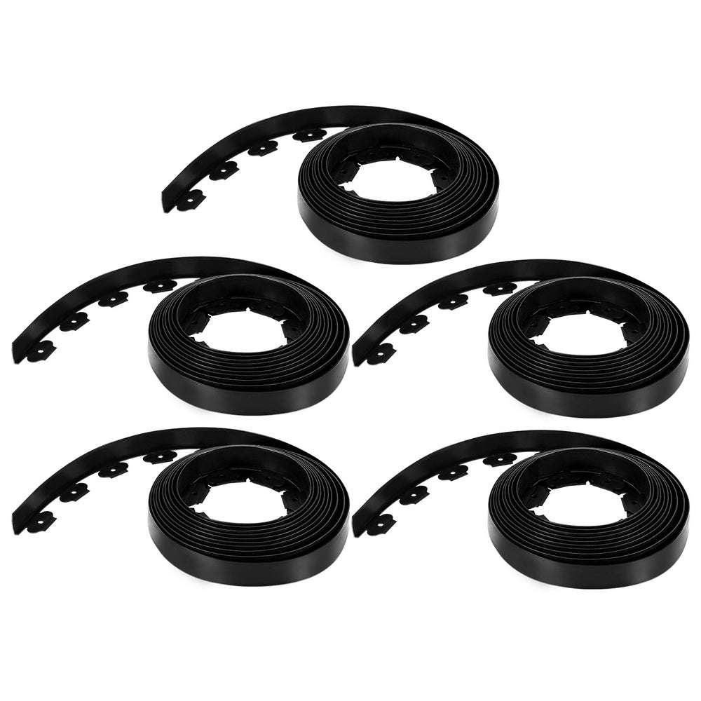 Greenhouses & Accessories: Green Fingers Garden Edging 5CM x 10M Border Support Landscape Edge Black X5