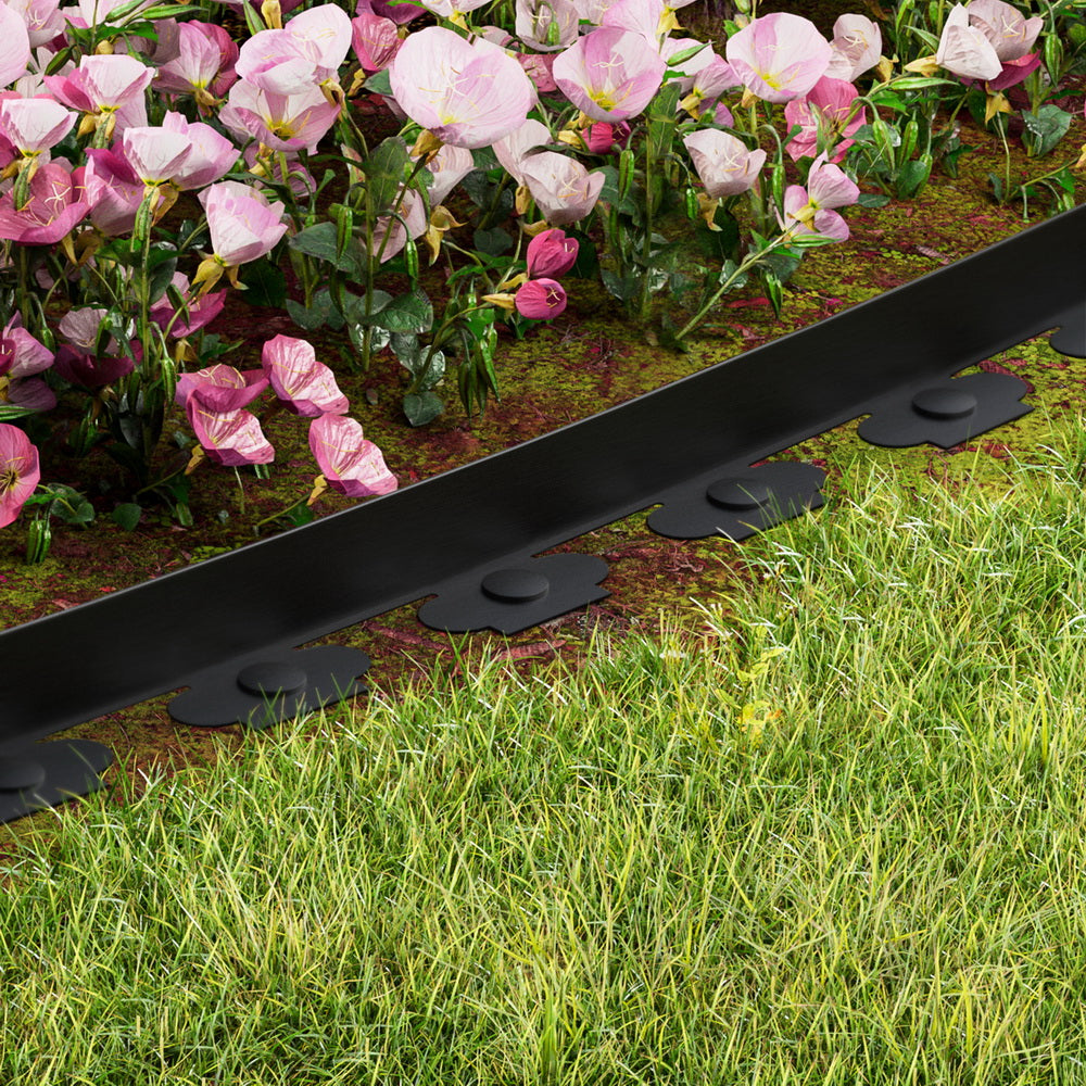 Greenhouses & Accessories: Green Fingers Garden Edging 5CM x 10M Border Support Landscape Edge Black X5