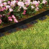 Green Fingers Garden Edging 5CM x 10M Border Support Landscape Edge Black X5