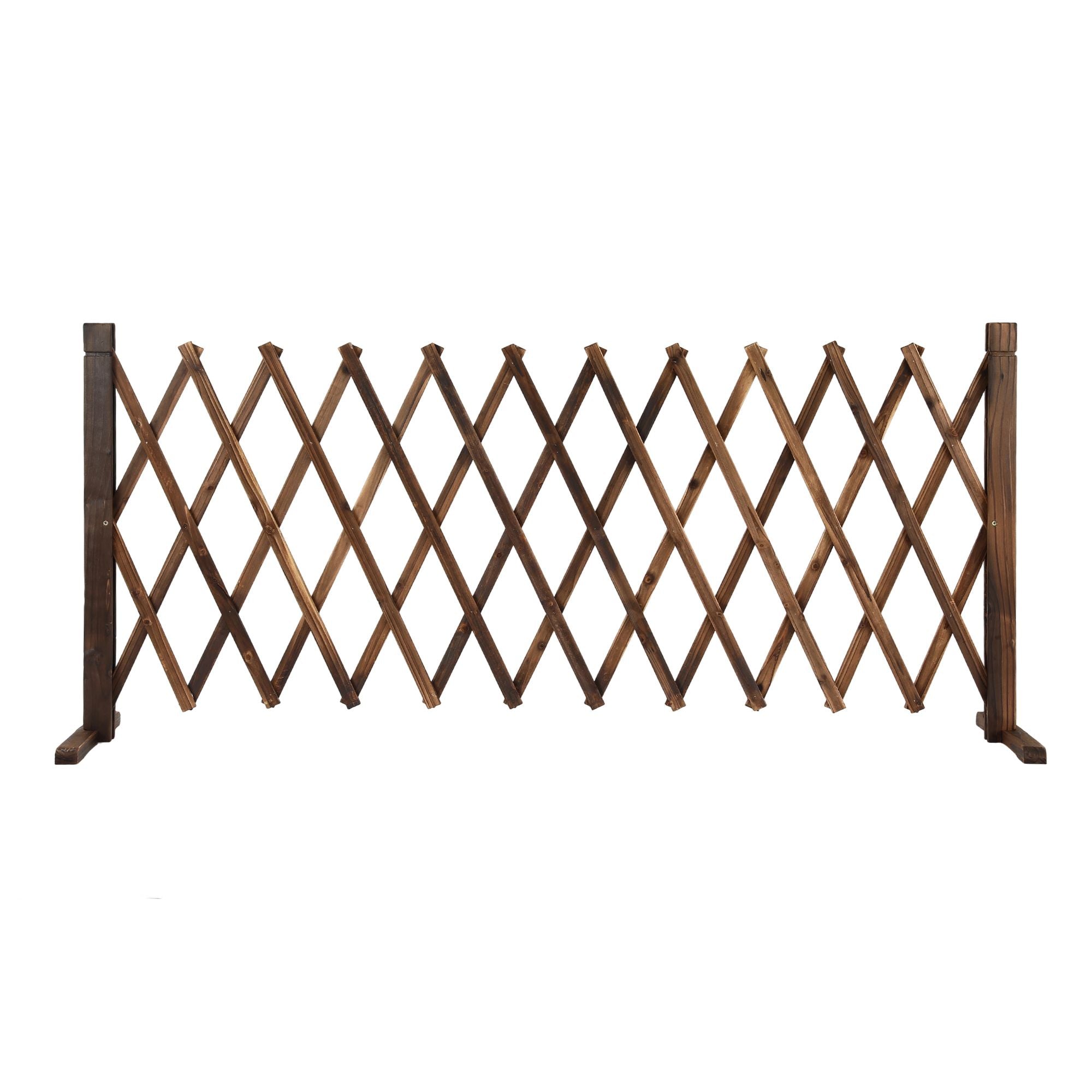 Gardeon Garden Fences Expandable Wooden Trellis Fence Plant Frame 200cm Brown