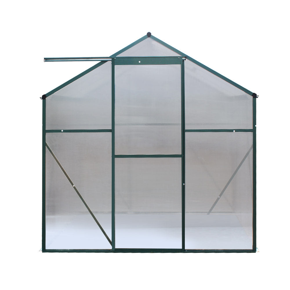 Greenhouses & Accessories: Green Fingers Greenhouse 2.52x1.9x1.83M Aluminium Polycarbonate Green House Garden Shed