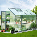 Green Fingers Greenhouse 2.52x1.9x1.83M Aluminium Polycarbonate Green House Garden Shed