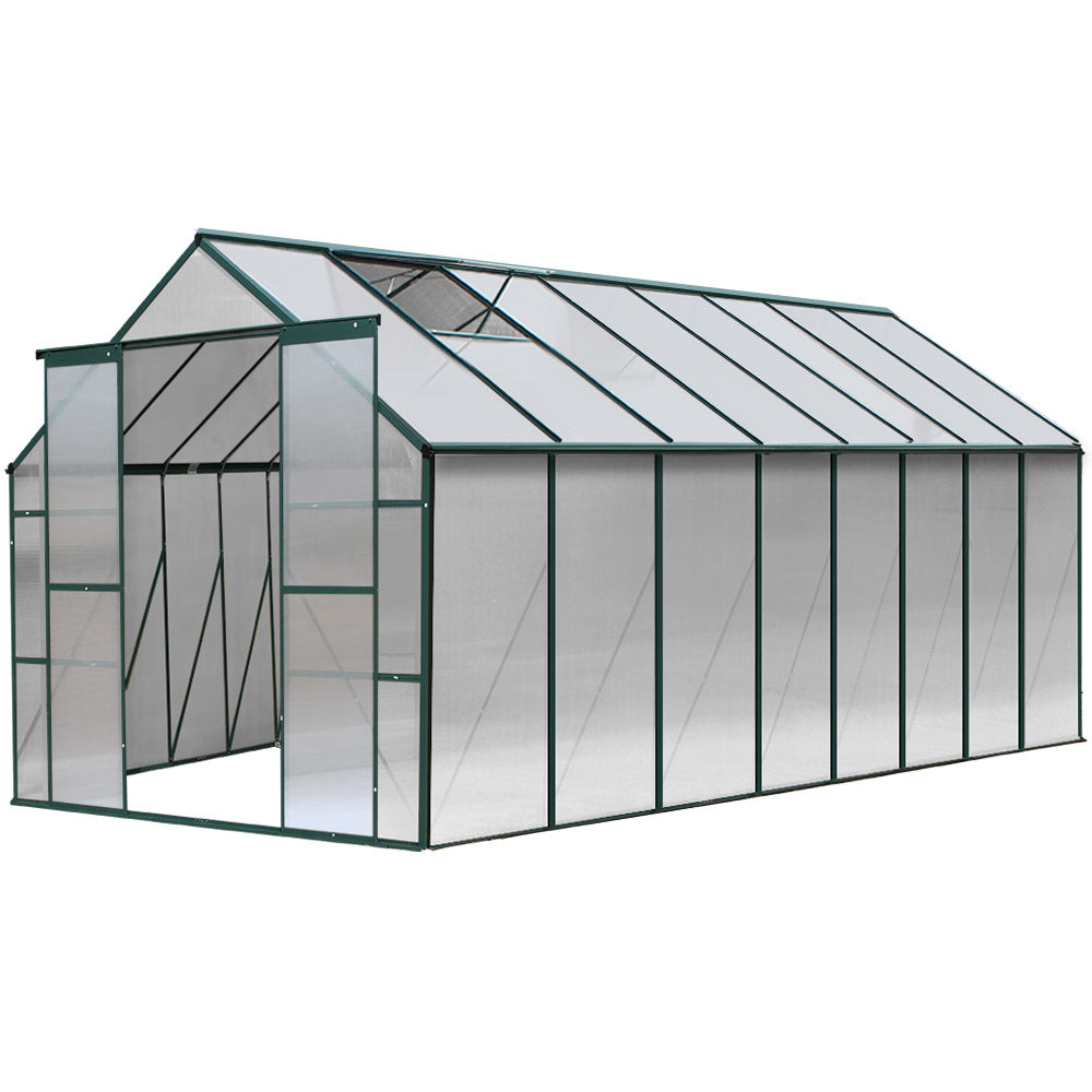 Greenhouses & Accessories: Green Fingers Greenhouse 5.1x2.44x2.1M Aluminium Polycarbonate Green House Garden Shed