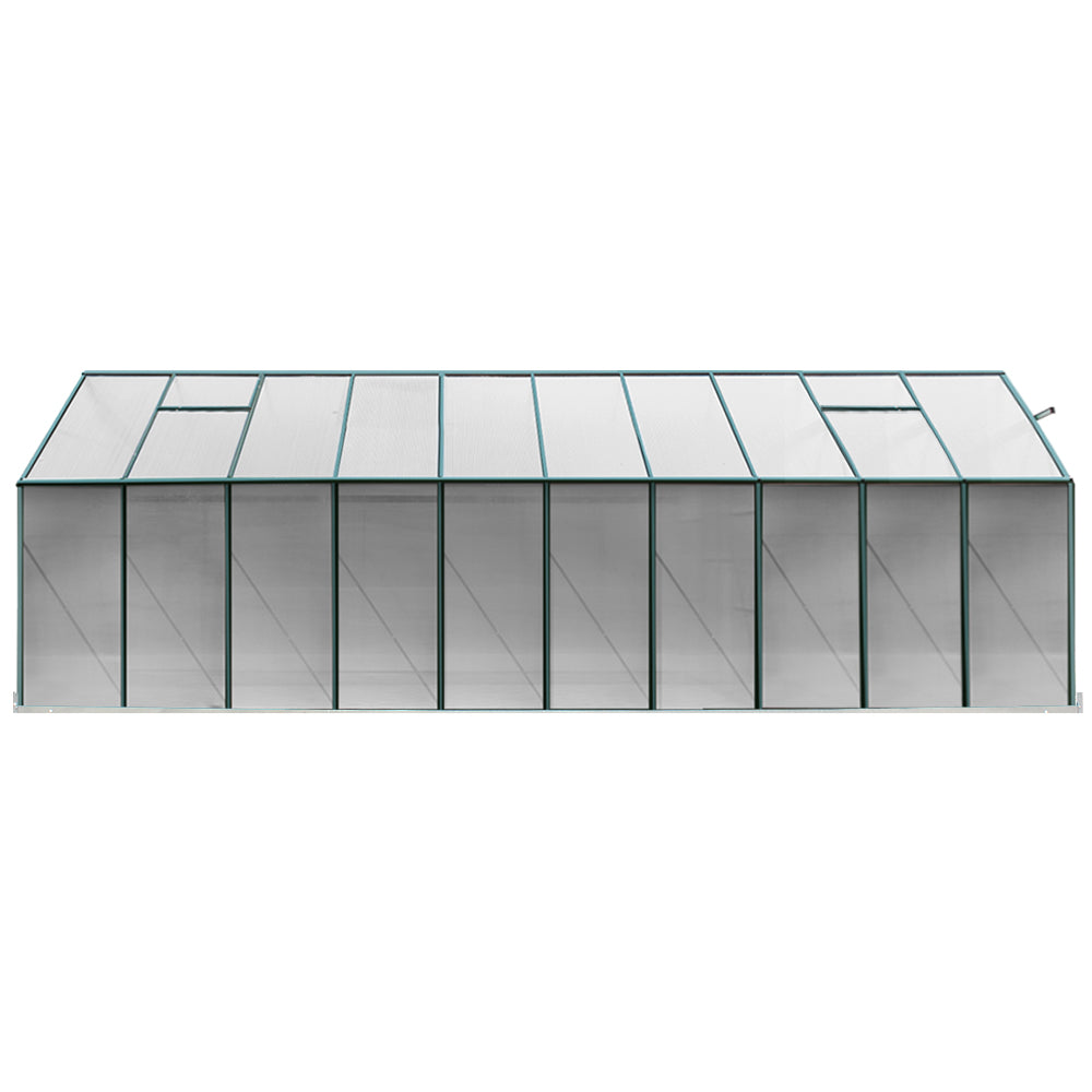 Greenhouses & Accessories: Green Fingers Greenhouse 6.3x2.44x2.1M Aluminium Polycarbonate Green House Garden Shed