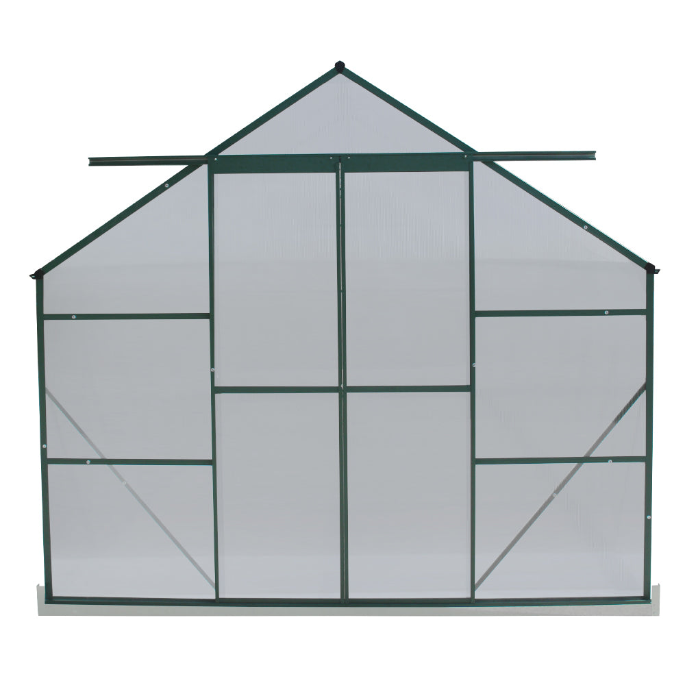 Greenhouses & Accessories: Green Fingers Greenhouse 6.3x2.44x2.1M Aluminium Polycarbonate Green House Garden Shed