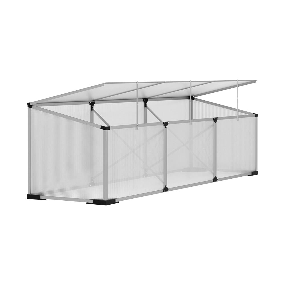 Greenhouses & Accessories: Green Fingers Greenhouse 180x50x50CM Cold Frame Plant Grow Aluminium Polycarbonate Green House