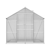 Green Fingers Greenhouse 2.42x2.5x2.26M Aluminium Double Doors Green House Garden Shed