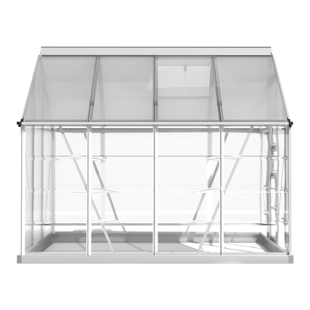 Greenhouses & Accessories: Green Fingers Greenhouse 2.48x1.89x2M Aluminium Polycarbonate Green House Garden Shed