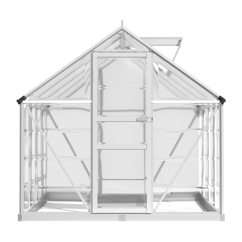 Greenhouses & Accessories: Green Fingers Greenhouse 2.48x1.89x2M Aluminium Polycarbonate Green House Garden Shed