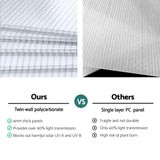 Green Fingers Greenhouse 2.48x1.89x2M Aluminium Polycarbonate Green House Garden Shed