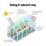 Green Fingers Greenhouse 4.1x2.5x2.26M Double Doors Aluminium Green House Garden Shed