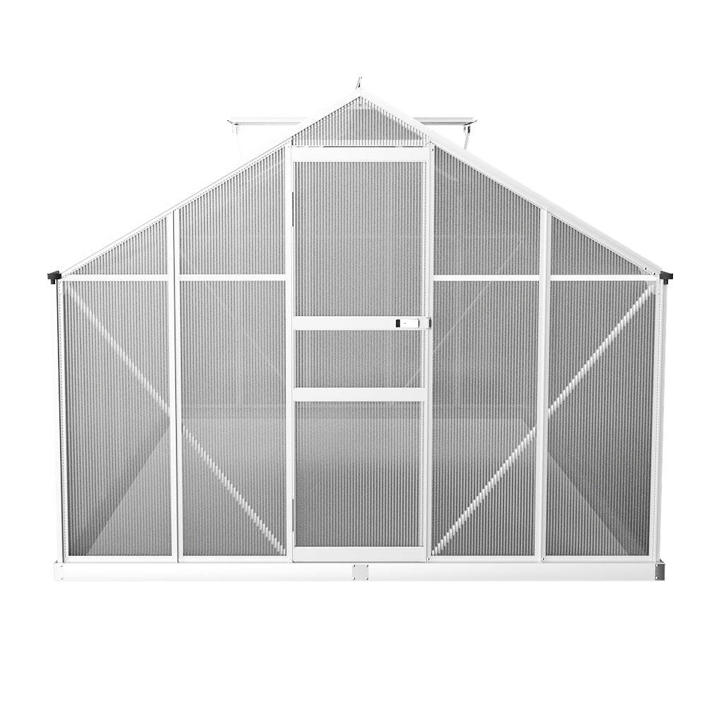 Greenhouses & Accessories: Green Fingers Greenhouse 4.2x2.5x1.95M Aluminium Polycarbonate Green House Garden Shed