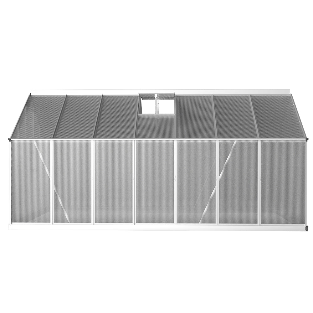 Greenhouses & Accessories: Green Fingers Greenhouse 4.2x2.5x1.95M Aluminium Polycarbonate Green House Garden Shed