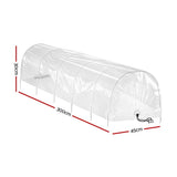 Greenhouses & Accessories: Green Fingers Mini Greenhouse 300x45x30cm Tunnel Clear PVC Steel Frame Portable