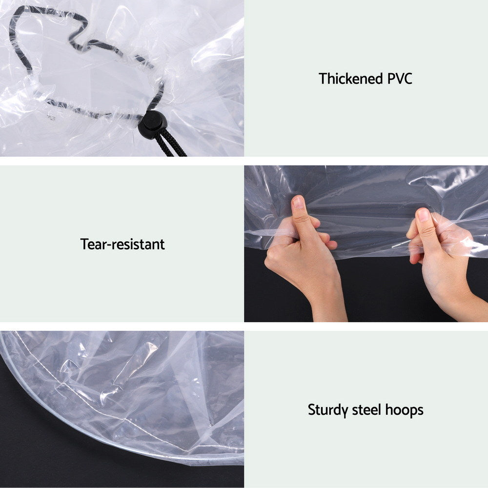Greenhouses & Accessories: Green Fingers Mini Greenhouse 300x45x30cm Tunnel Clear PVC Steel Frame Portable