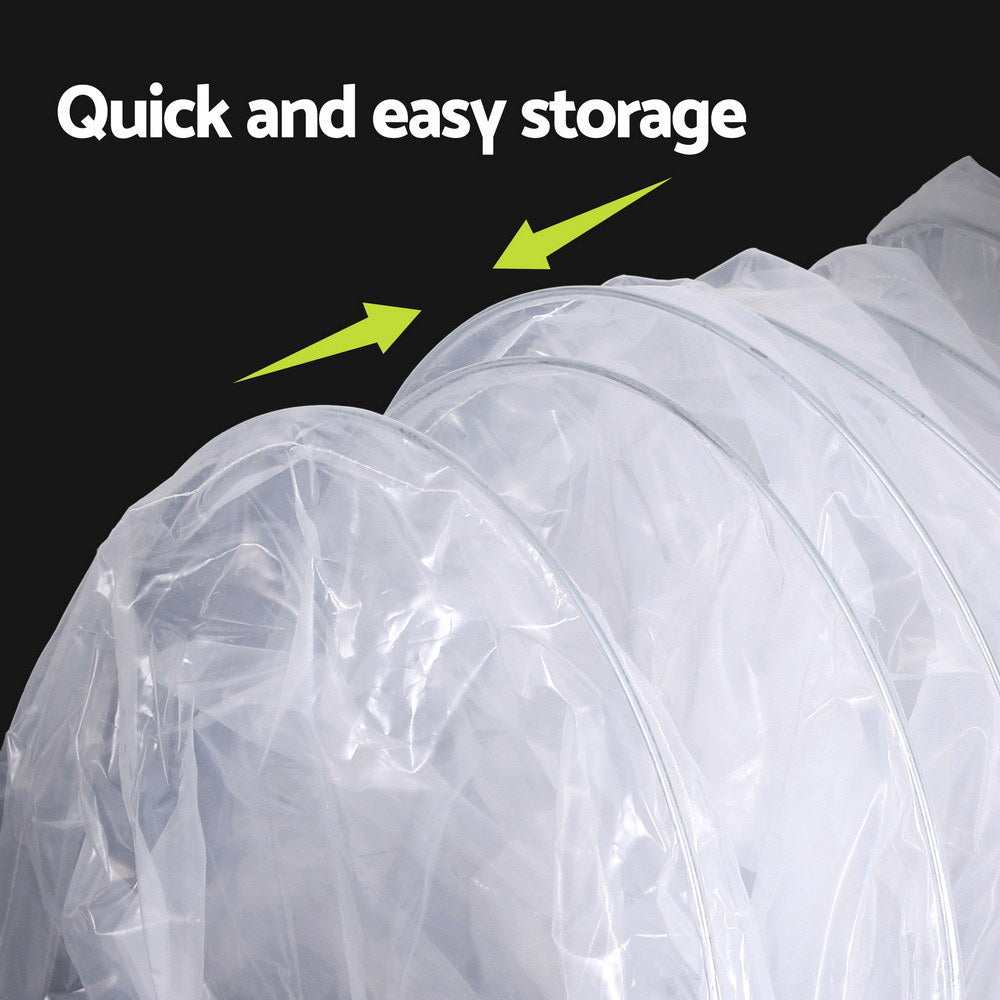 Greenhouses & Accessories: Green Fingers Mini Greenhouse 300x45x30cm Tunnel Clear PVC Steel Frame Portable