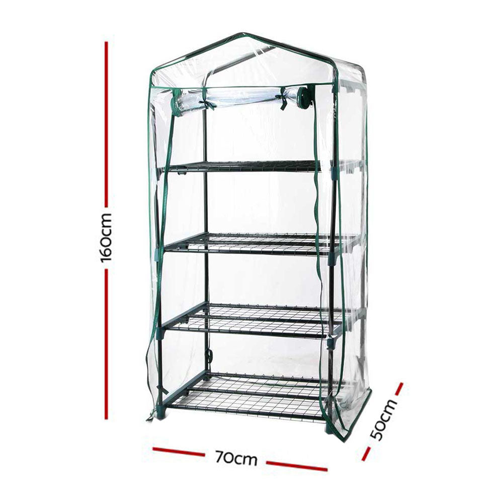 Greenhouses & Accessories: Green Fingers Greenhouse 4 Tiers Mini Green House Garden Bed Planter Box 1.6x0.7x0.5M