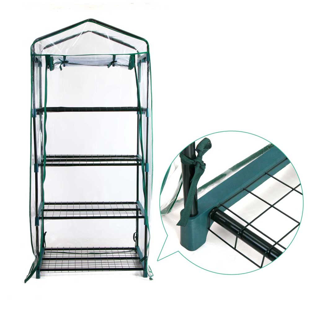 Greenhouses & Accessories: Green Fingers Greenhouse 4 Tiers Mini Green House Garden Bed Planter Box 1.6x0.7x0.5M