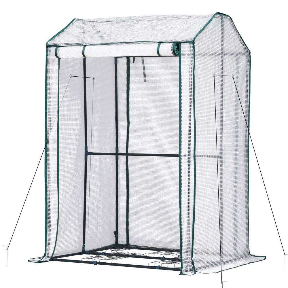Greenhouses & Accessories: Green Fingers Mini Greenhouse PE Cover Green House Roll-Up Zippered Door 1.0x0.8x1.5M
