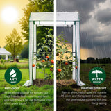 Greenhouses & Accessories: Green Fingers Mini Greenhouse PE Cover Green House Roll-Up Zippered Door 1.0x0.8x1.5M