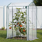 Greenhouses & Accessories: Green Fingers Mini Greenhouse PE Cover Green House Roll-Up Zippered Door 1.0x0.8x1.5M