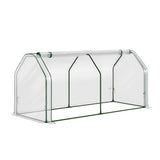 Greenhouses & Accessories: Green Fingers Mini Greenhouse PE Cover Green House Roll-Up Zippered Door 1.2x0.5x0.6M