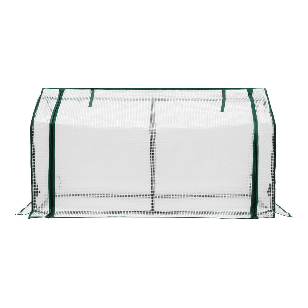 Greenhouses & Accessories: Green Fingers Mini Greenhouse PE Cover Green House Roll-Up Zippered Door 1.2x0.5x0.6M